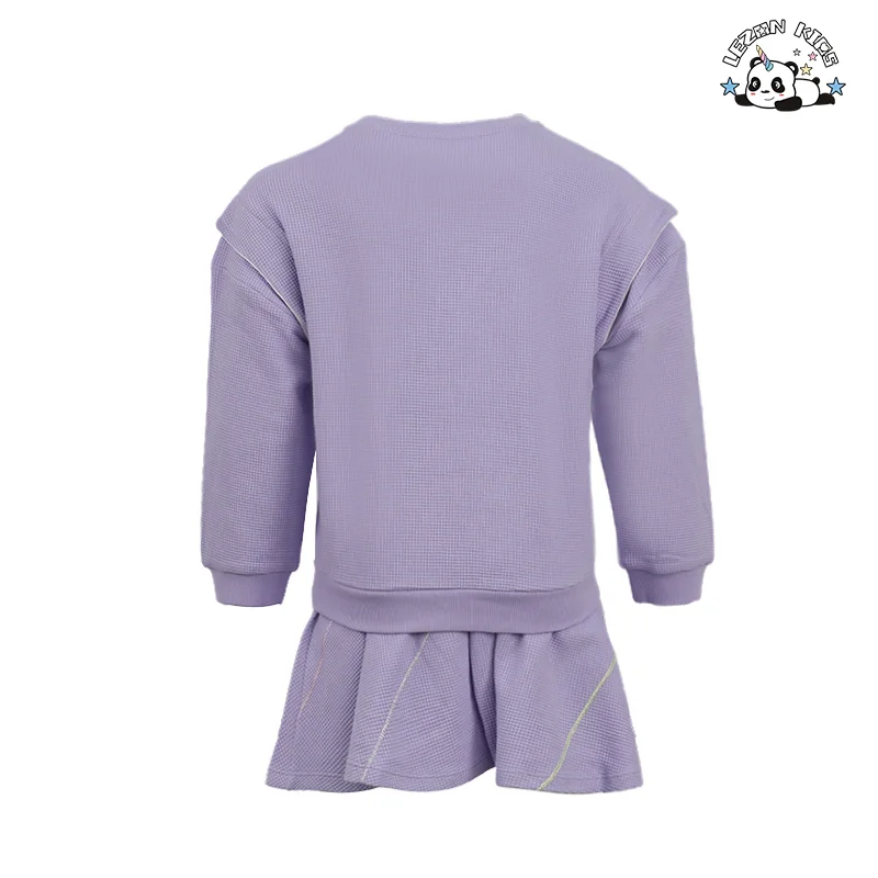 LEZONKIDS - OEM Customized Children's Fashion Suit Fashion Cotton Sweater Baby Casual Cute Skirt Girls Clothing Set